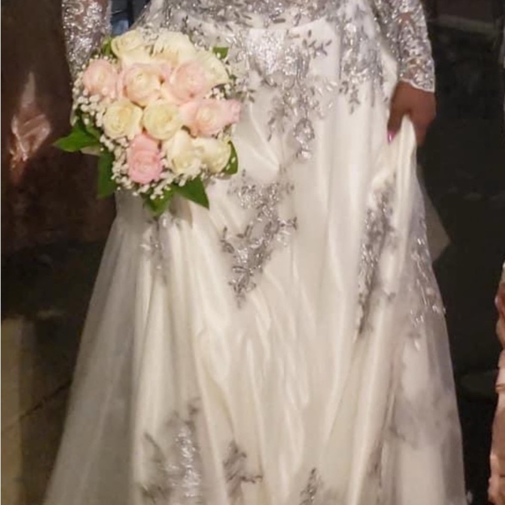 Elegant Silver Embellished Gown
